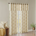 Fretwork Print Grommet Top Window Valance Beige Gold 50X18
