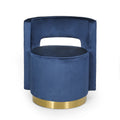 Swivel Arm Chair Blue Velvet