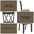 Claudia Ii Beige Fabric & Weathered Gray Finish Side Chair Set Of 2 Beige,Gray Fabric,Synthetic Wood