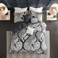 6 Piece Printed Duvet Cover Set Queen Multicolor Polyester