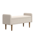 Teddy Velvet Storage Stool, ,With Storage Space, Suitable For Apartments, Living Rooms And Bedrooms Beige 45.98
