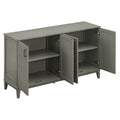 Sideboard With 4 Door Large Storage Buffet With Adjustable Shelves And Metal Handles For Kitchen, Living Room, Dining Room Antique Gray Antique Gray Solid Wood Mdf