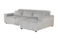 Seltos Grey Power Sectional Gray Fabric 5 Seat