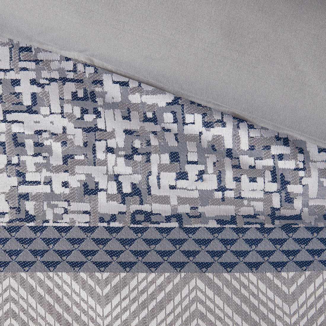 7 Piece Jacquard Comforter Set Navy Queen Queen Navy Polyester