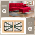 Coolmore U Shape Sectional Sofa With Ottomanreversible Sofa Couch For Living Room,Spacious Furniture,Durable Couch Removable And Machine Washable Cover Red Velvet Red Primary Living Space Foam Velvet 4 Seat