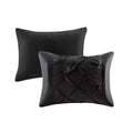 7 Piece Tufted Comforter Set Black King King Black Polyester