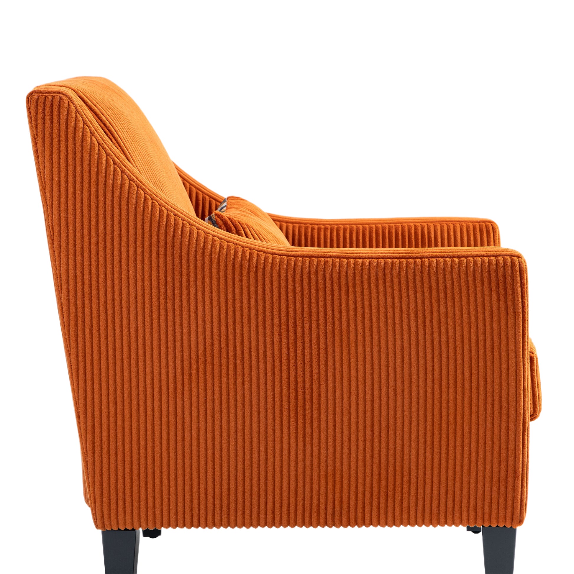 Coolmore Modern Accent Chair,Upholstered Armchair With Scooped Arms For Bedroom,Apartment,Studio,Office,Waiting Room Orange Corduroy Orange Primary Living Space Foam Corduroy