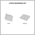 3 Piece Tufted Cotton Bedspread Set Taupe Full Queen Taupe Cotton