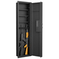 Didital Touch Panel In Wall Safe,Hidden Wall Safe For Rifles And Pistols With Adjustable Shelves,Assembled Storege Safe For Firearm And Valuables Black Digital Black Steel