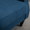 Homcom Button Tufted Accent Chair With High Wingback, Rounded Cushioned Armrests And Thick Padded Seat, Blue Blue Fabric