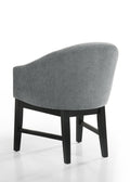 Haven Set Of 2 Gray Fabric Barrel Dining Chair With Black Finish Legs Gray Wood Fabric