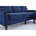Blue Color Knock Down 3 Seat Combo Sofa With Storage Ottoman For Living Room Apartment Bedroom And Compact Room,Room, Upholstered Sectional Couch, L Shaped Bench With A Footrest, A Individual Stool White Wood Primary Living Space Heavy Duty Pine 3 Seat