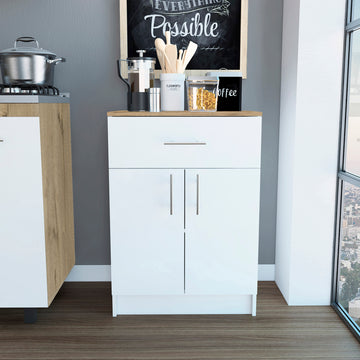 Oxford Pantry Cabinet, One Drawer, One Double Door Cabinet With Two Shelves Multicolor Mdf Engineered Wood