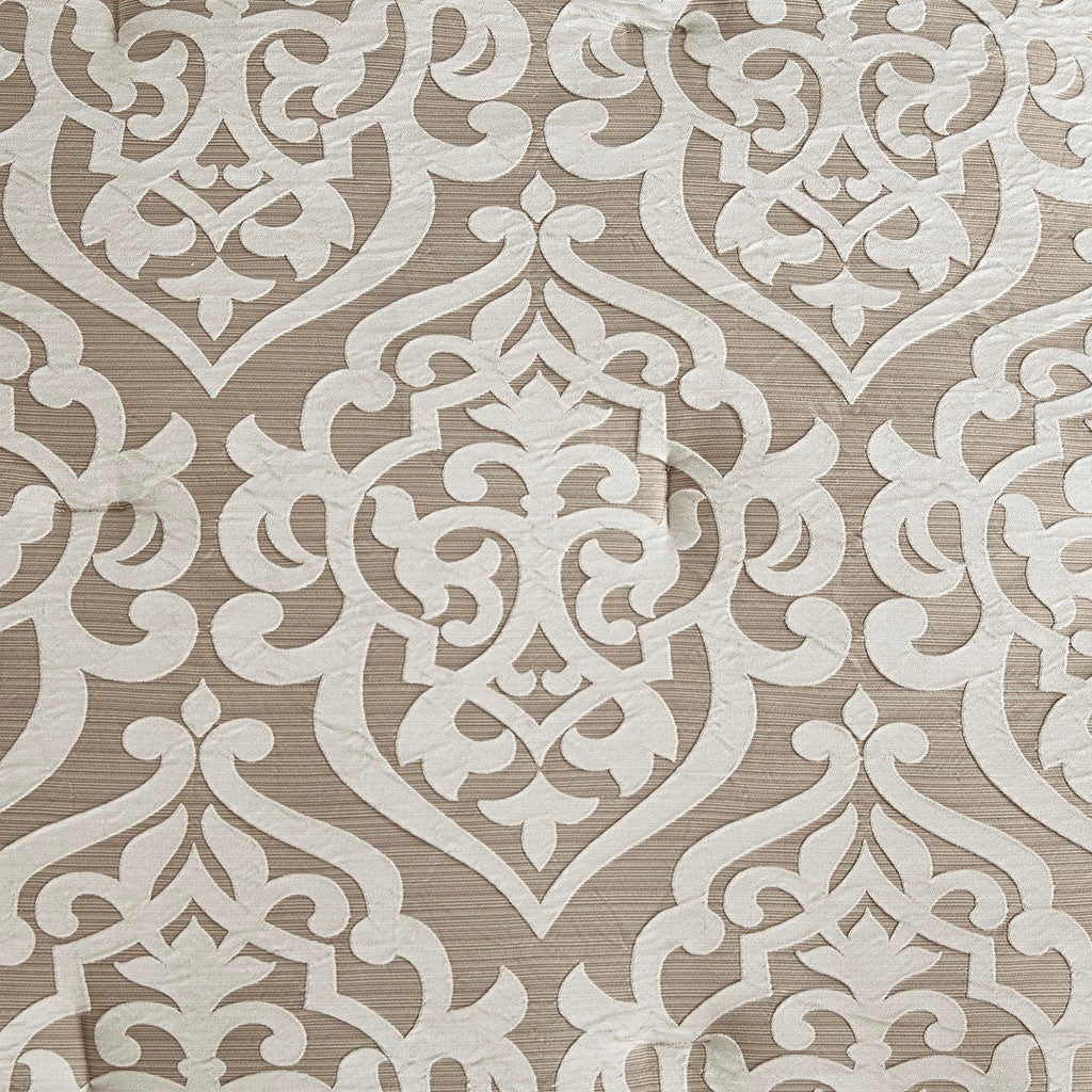 8 Piece Jacquard Comforter Set Tan Ivory King King Tan Ivory Polyester