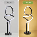 Small Unique Bedside Dimmable Led Table Lamp With Plug, Modern Desk Lamp For Girls Room, Living Room, Dresser Black Metal,Pvc