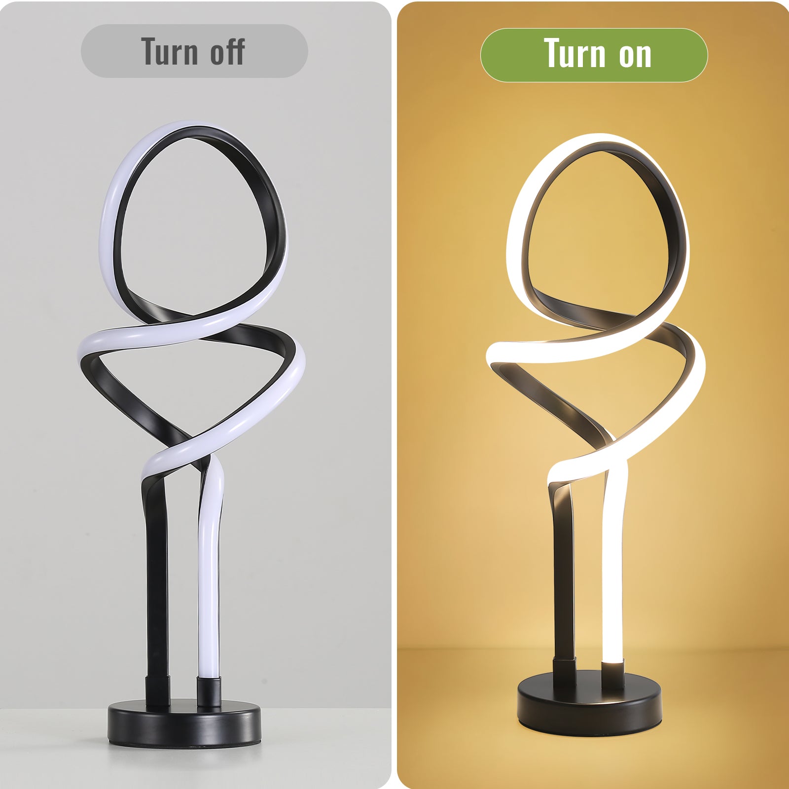 Small Unique Bedside Dimmable Led Table Lamp With Plug, Modern Desk Lamp For Girls Room, Living Room, Dresser Black Metal,Pvc