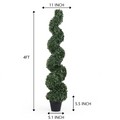 Bonsai Boxwood Spiral Topiary Artificial Tree Silk Plant For Indoor Outdoor Decorative 2Pcs Set Green Plastic