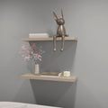 Iva Floating Shelf In Melamine X2, Taupe Taupe Primary Living Space Contemporary,Minimalist Wall Mounted Particle Board Melamine