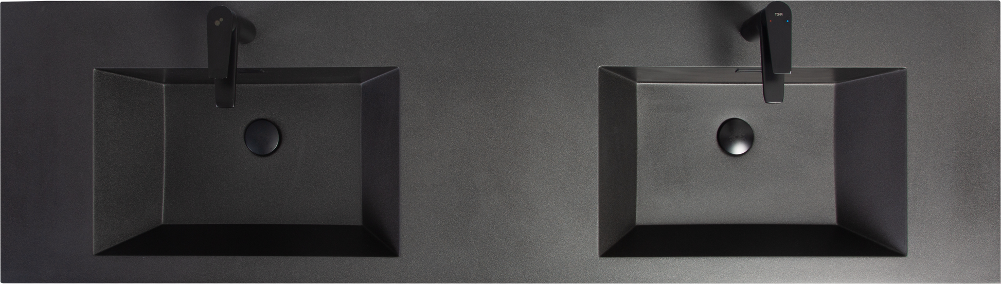 72" Floating Bathroom Vanity With Sink, Modern Wall Mounted Bathroom Storage Vanity Cabinet With Two Black Quartz Sand Top Basins And Four Soft Close Drawers, 24V12 72Gr Grey Grey Plywood