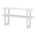 Retro Elegant Console Table With Marble Effect Top And Versatile Storage Solutions For Entryway And Living Room Antique White Antique White Solid Wood Mdf