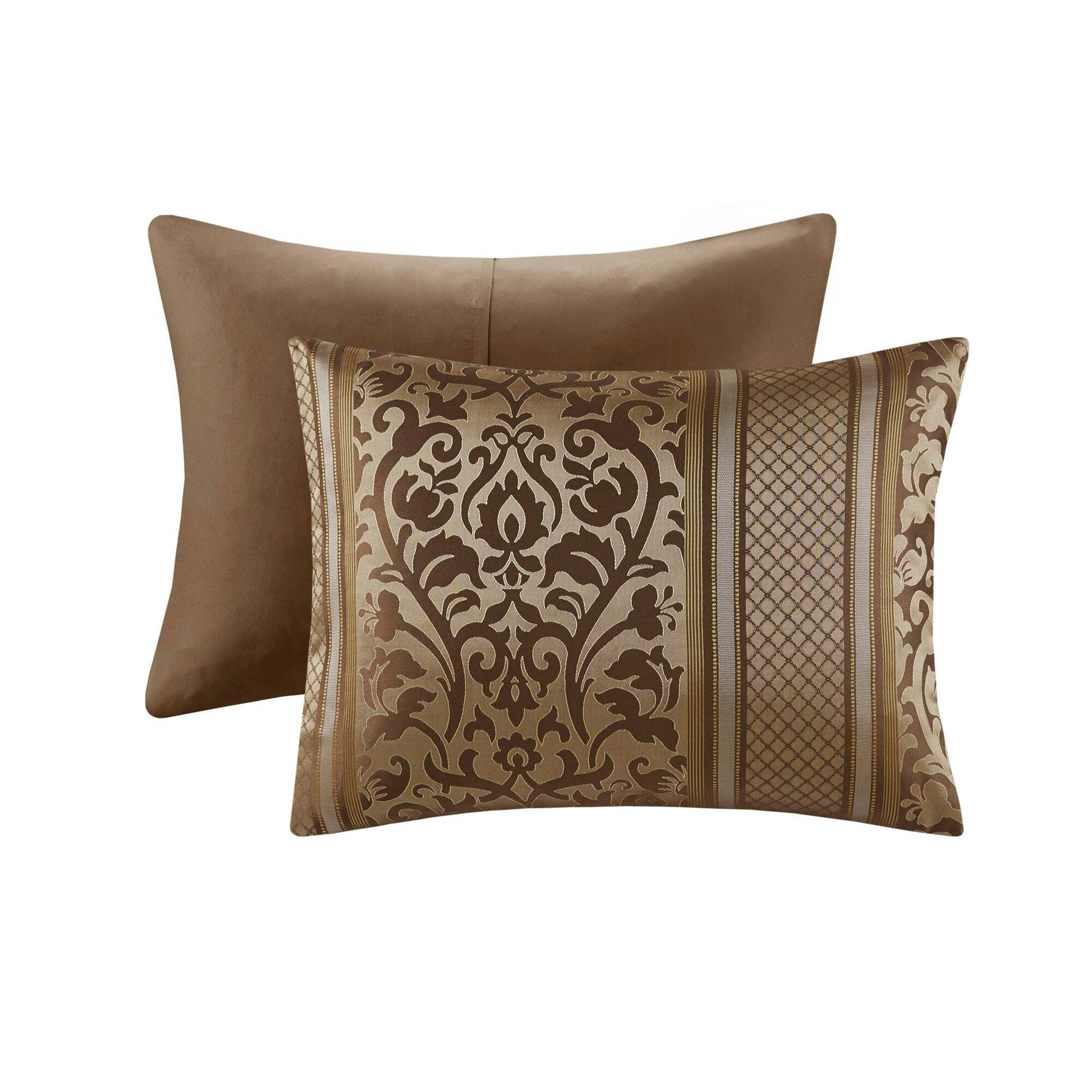 6 Piece Jacquard Comforter Set With Throw Pillows King Cal King Multicolor Polyester