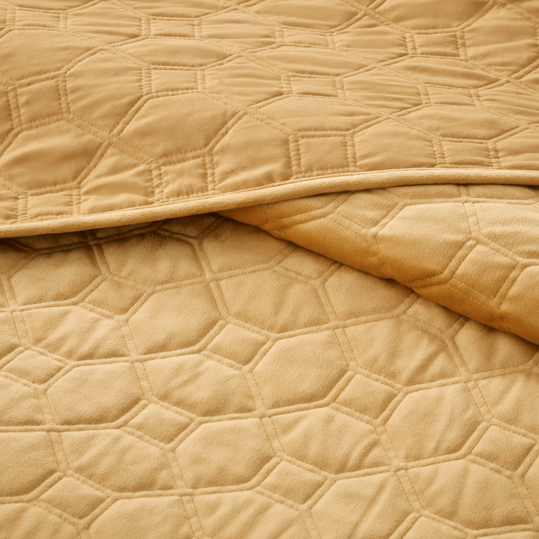 3 Piece Velvet Quilt Set Mustard King Cal King King Mustard Cotton
