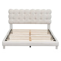Full Size Upholstered Platform Bed With Soft Headboard,Beige Full Beige Upholstered