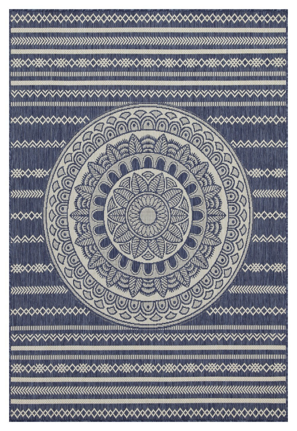 Sunshine Gc Har2016 Blue 5 Ft. 3 In. X 7 Ft. 3 In. Indoor Outdoor Area Rug Blue Polyester Polypropylene