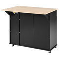 K&K Kitchen Island With Drop Leaf, Kitchen Storage Cart With 3 Tier Pull Out Cabinet Organizer, Internal Storage Rack, Rolling Kitchen Cart On Wheels With Towel Rack, 2 Drawers, For Kitchen, Black Black Brown Kitchen Classic,Farmhouse,Luxury,Modern
