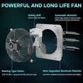 14 Inch Wall Mounted Shutter Exhaust Fan With Speed Controller And Power Cord Kit, Aluminum, 1600 Rpm, 1000 Cfm, For Attic, Garage, Louvered Vent, Plant, Greenhouse, Silver Silver Aluminium