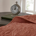 3 Piece Reversible Quilt Set Clay Red King Cal King Red Polyester