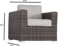 Fully Assembled 2 Person Rattan Wicker Seating Set With Cushions Brown,Gray Metal,Wicker