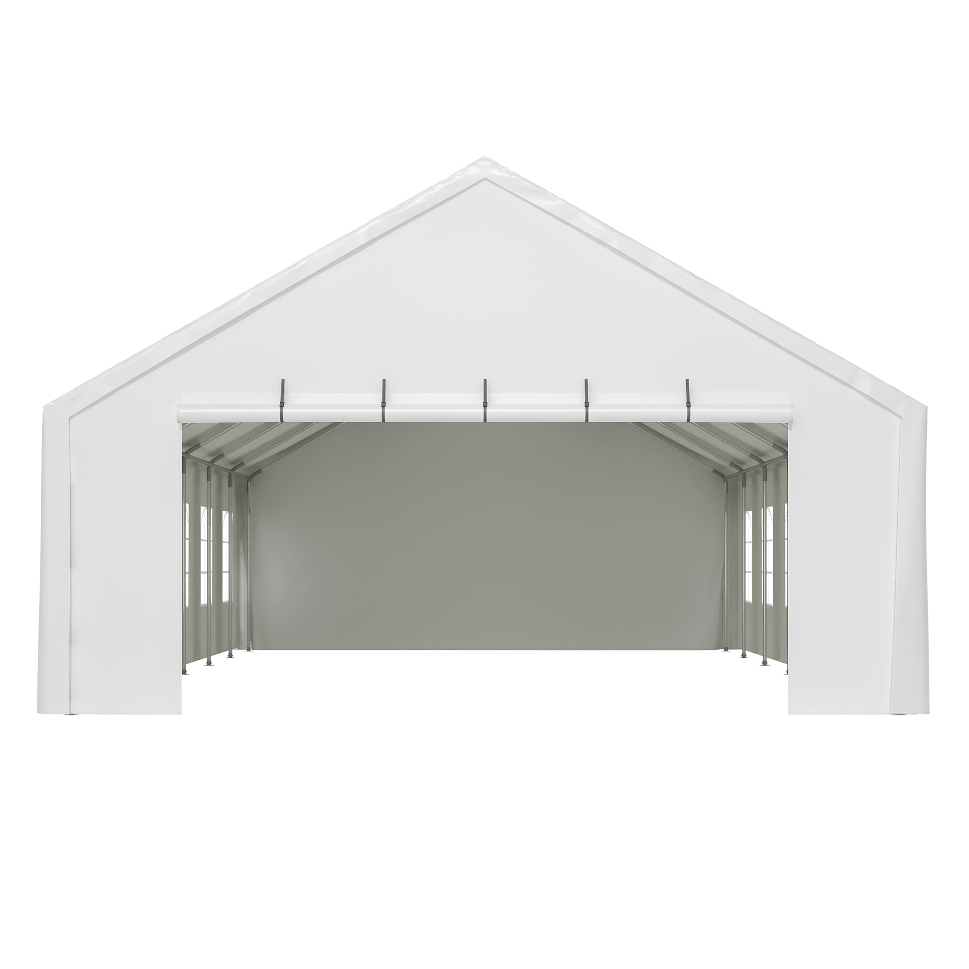 20X40Ft Party Tent Heavy Duty, Large Wedding Event Shelters With 3 Carry Bags & Removable Sidewalls, Outdoor Canopy Gazebo Commercial Tents For Parties Carport Camping Garden Patio White Metal