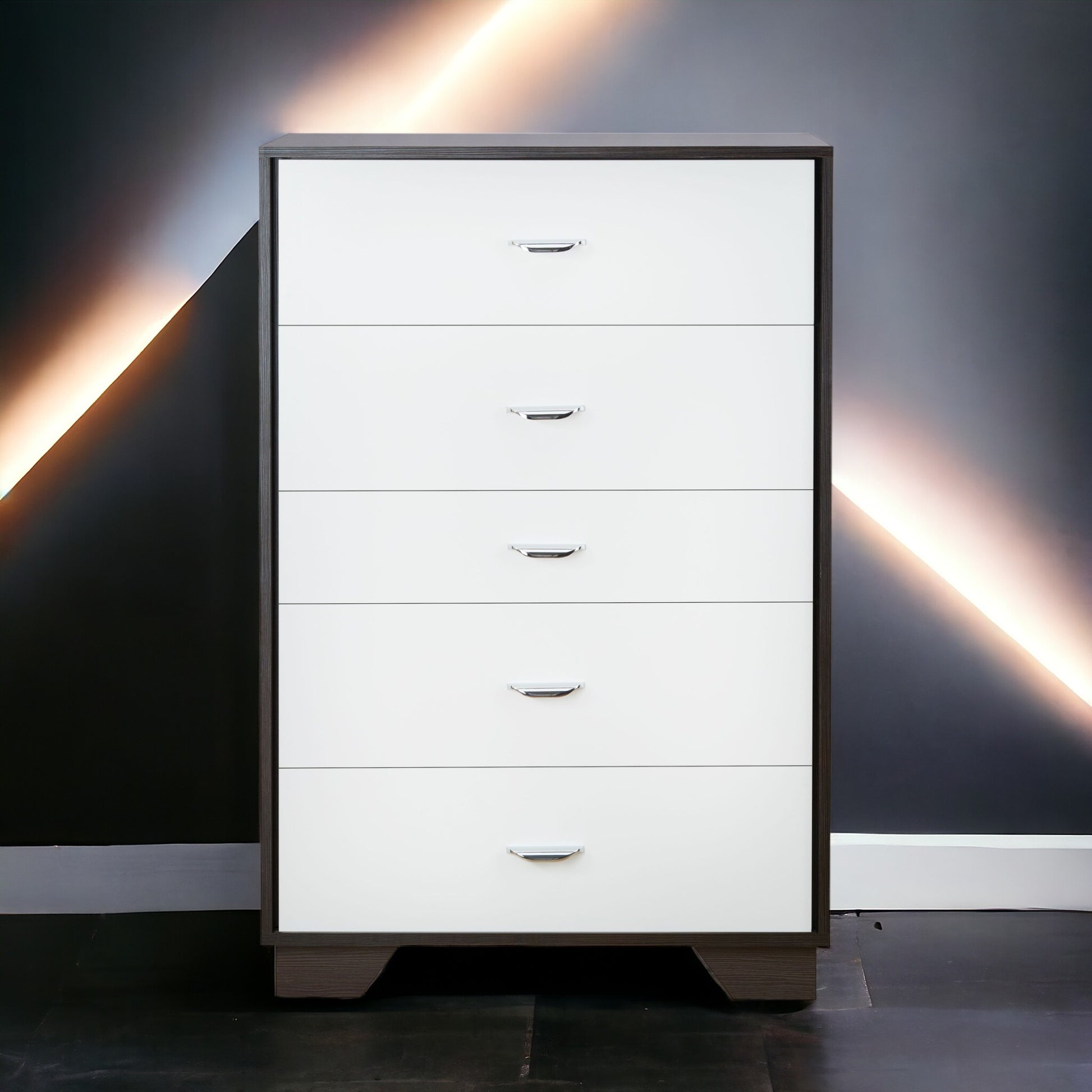 Eloy White & Espresso Finish Chest Espresso,White Mdf