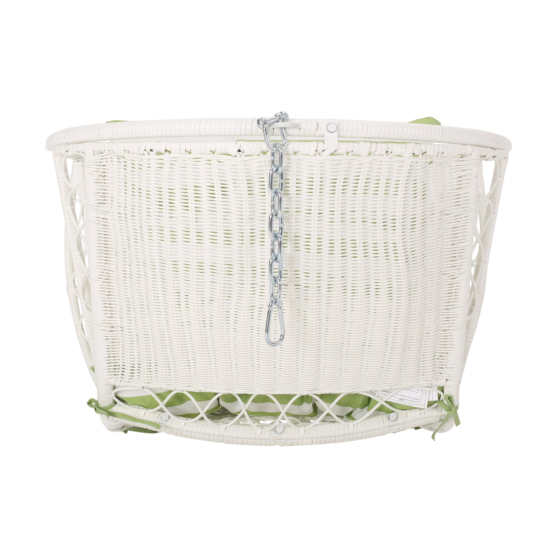Malia Hanging Chair White Green Fabric