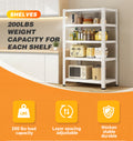 Household Storage Rack, Adjustable Display Rack, Basement Balcony Storage Rack, Carbon Steel Storage Rack, 100Cm * 40Cm * 180Cm, Five Floors White 5 White Etagere Primary Living Space Metal