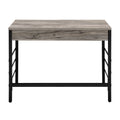 Light Weathered Oak And Black Writing Desk With 2 Drawers Black Brown Office Oak Wood Metal