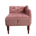 Samuel Tufted Roll Arm Chaise Lounge, Ash Rose Pink Velvet Pink Foam Velvet
