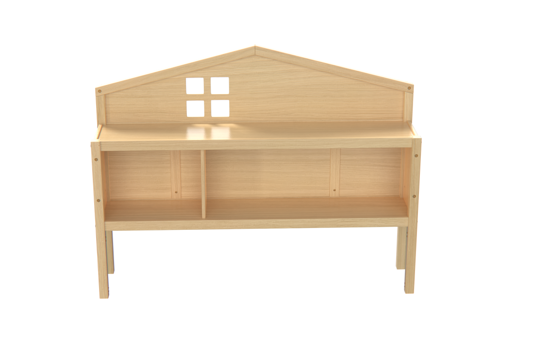 Headboard Storage Cabinet For Full Size Montessori Floor Bed Natural,Freely Collocation Natural Mdf