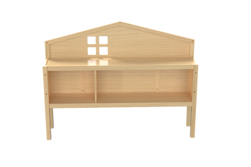Headboard Storage Cabinet For Full Size Montessori Floor Bed Natural,Freely Collocation Natural Mdf