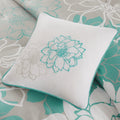 Printed Cotton Sateen Comforter Set Aqua Twin Twin Xl Twin Aqua Polyester