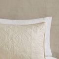 3 Piece Reversible Bedspread Set Cream Full Queen Queen Cream Microfiber