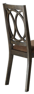 Jameson Brown Fabric & Espresso Finish Side Chair Set Of 2 Brown,Espresso Fabric,Synthetic Wood