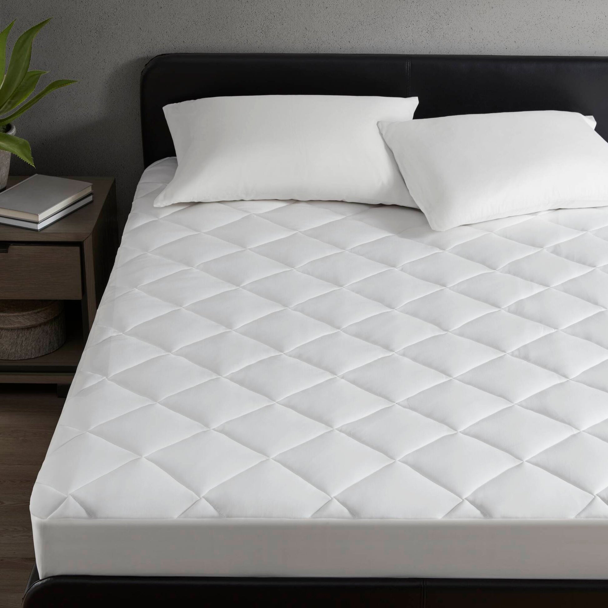 Overfilled Deep Pocket Mattress Pad White King White Nylon King