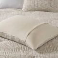 3 Piece Oversized Cotton Matelasse Comforter Set Full Queen Beige Polyester