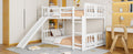 Twin Over Twin Bunk Bed With Slide And Ladder, White Old Sku:Lt000108Aak Twin White Plywood