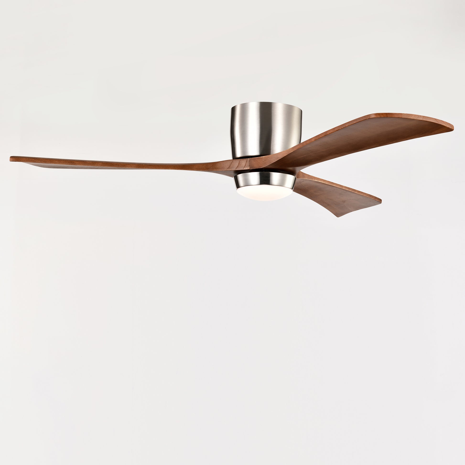 52" Ceiling Fan With Lights Remote Control,Quiet Dc Motor 3 Wood Blade Ceiling Fans 6 Speed Levels,Reversible Ceiling Fan, For Patio Living Room, Bedroom, Office,Indoor. Stain Nickel Walnut Nickel