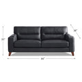 Elm Leather Sofa Black Down Filling Genuine Leather 2 Seat