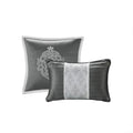 8 Piece Jacquard Comforter Set Silver Silver Queen Queen Silver Silver Polyester