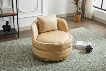 Swivel Chair, 360 Swivel Accent Chair, Barrel Chair For Living Room Bedroom Beige Fabric